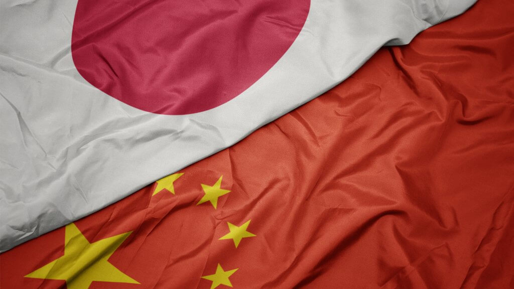 China & Japan Flags