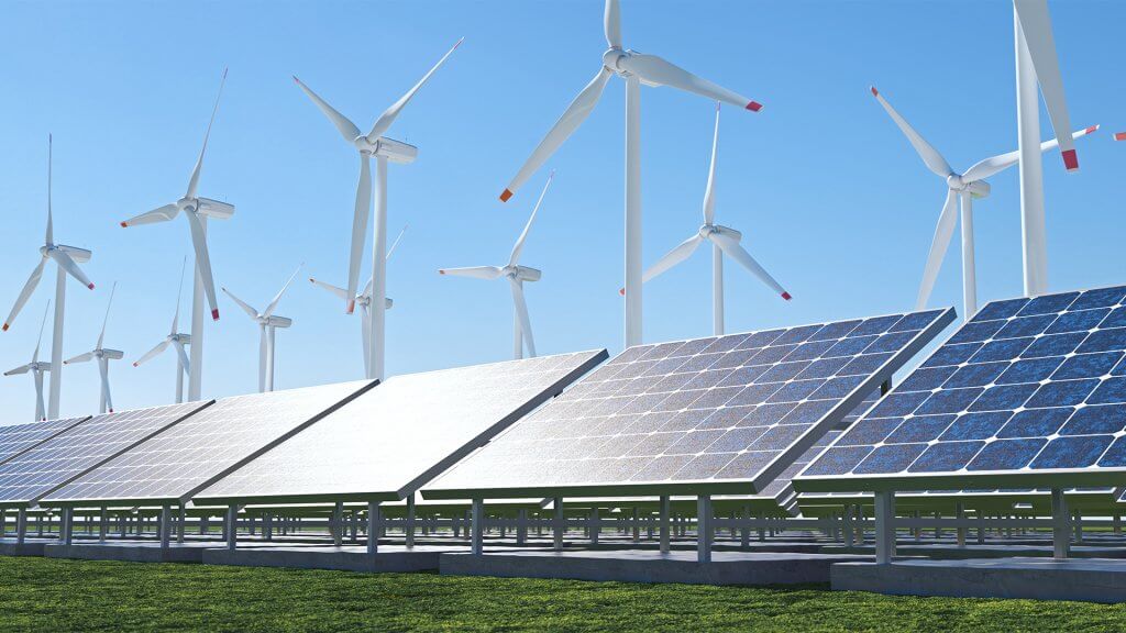 Renewable Energy Park With Windmills And Solar Panels 1024x576